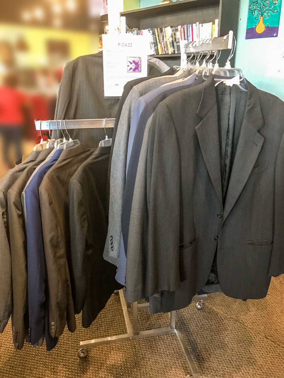 Wide Selection of Men's Suits • We carry a great selection of Men's suits. Full suits sell for $15 and single sport coats sell for $6