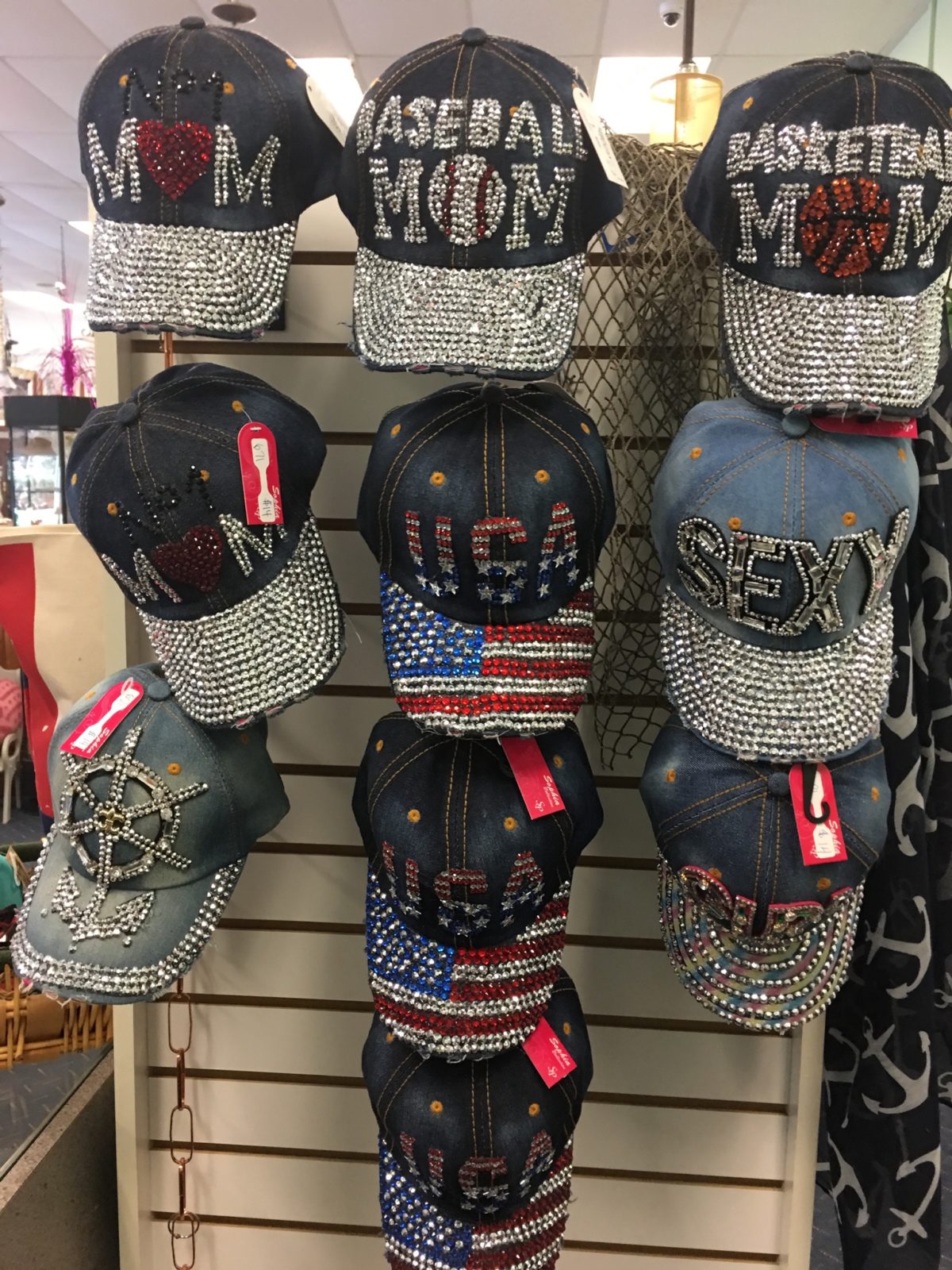 Ball caps for Women • All glitter and fun caps for softball moms to USA.  Many to pick from.