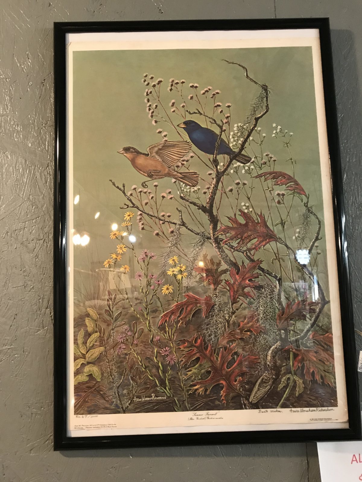 Anne Worsham Richardson print • Signed and numbered print from a well known Charleston, SC artist. Simply framed for protection. Includes original mailing envelope from the artist to the original buyer. Lovely colors!